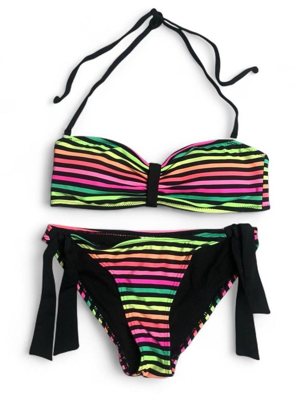 Y2K Ardene Neon Striped Swim Set - Picture 2 of 4
